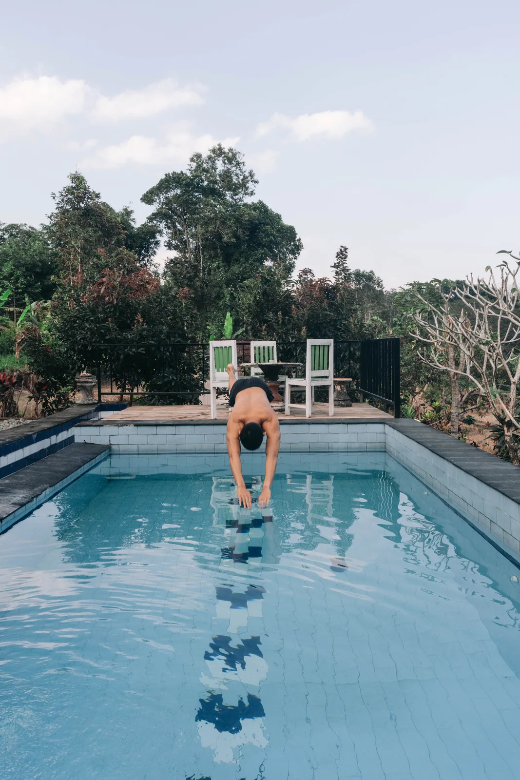 Diving into the pool