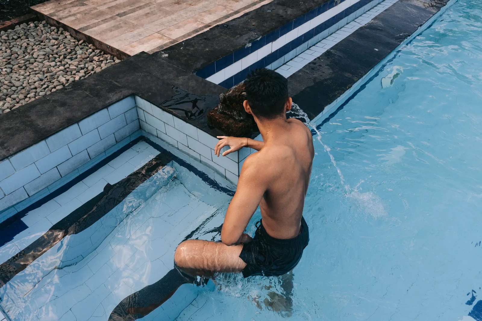 Relaxing in the jacuzzi